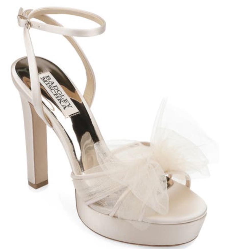 Badgley Mischka Women's Sophie Platform Sandal With Tulle Flower Heeled